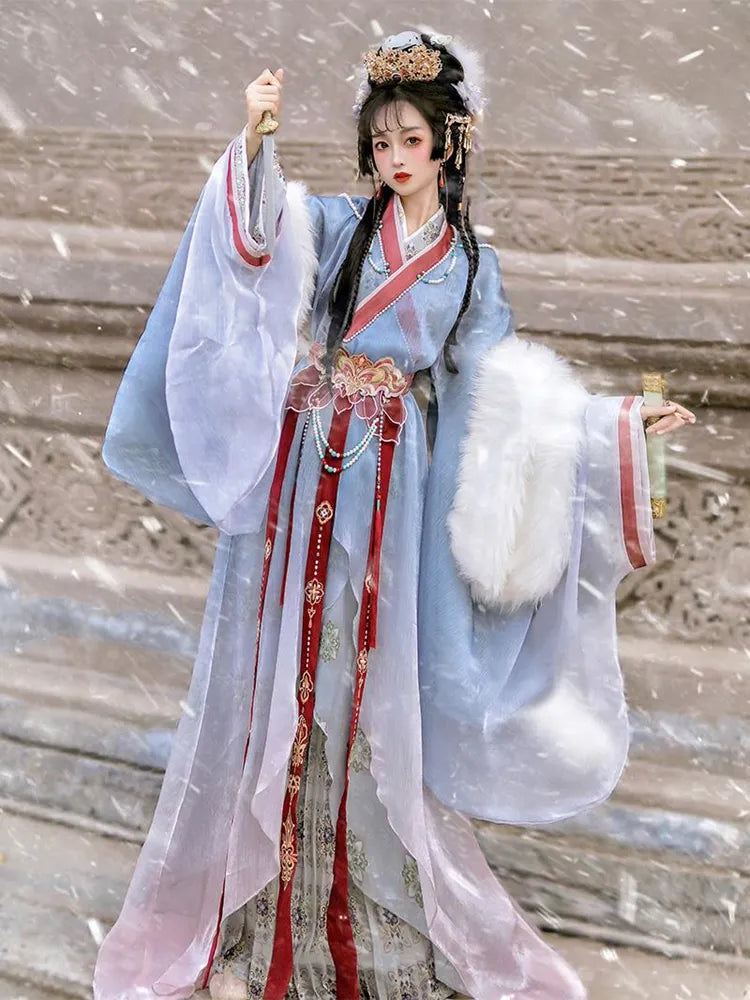 Wei Jin Princess Hanfu Dress with Embroidered