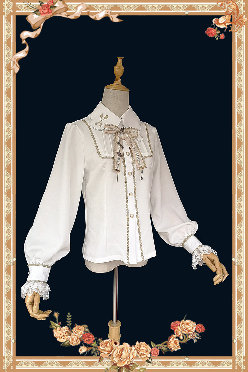 Elegant Lolita Embroidery Lapel Blouse