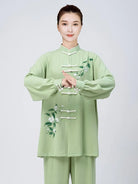 Green Tai Chi Performance Suit for Women – 2-Piece Set