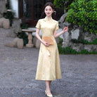 Modern Ao Dai Style Floral Jacquard A-Line Qipao